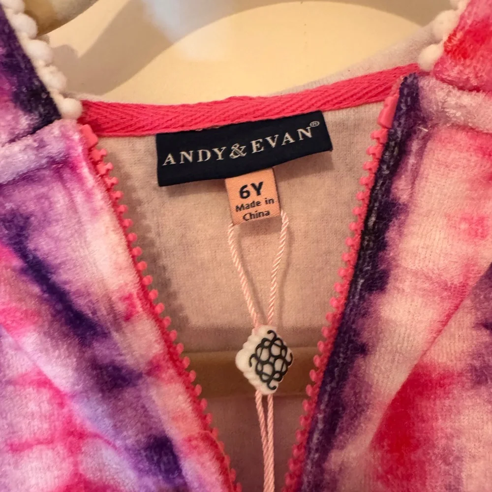 Andy & Evan Kids Tie Dye French Terry Romper Cover-Up, Pink